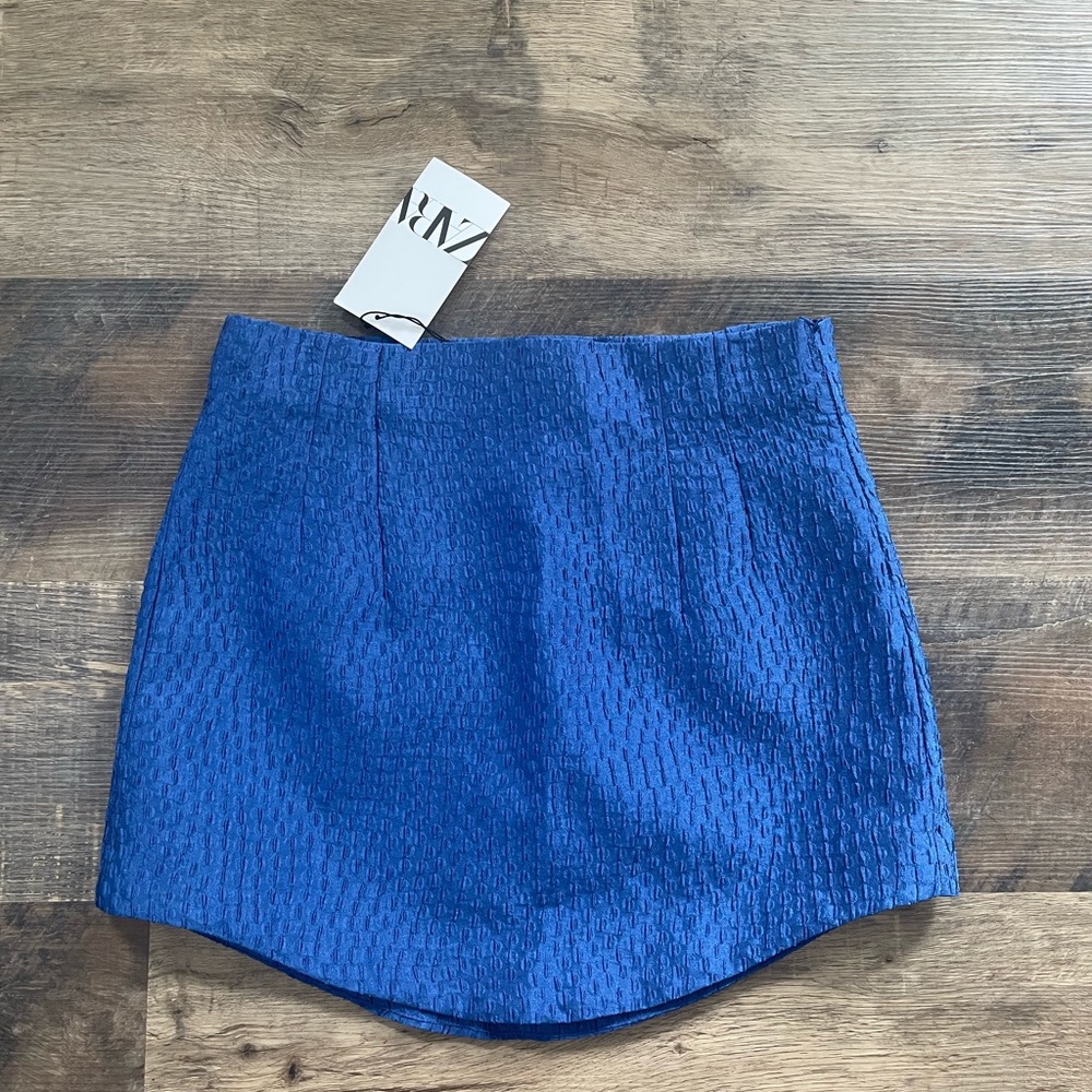 Royal blue mini skirt